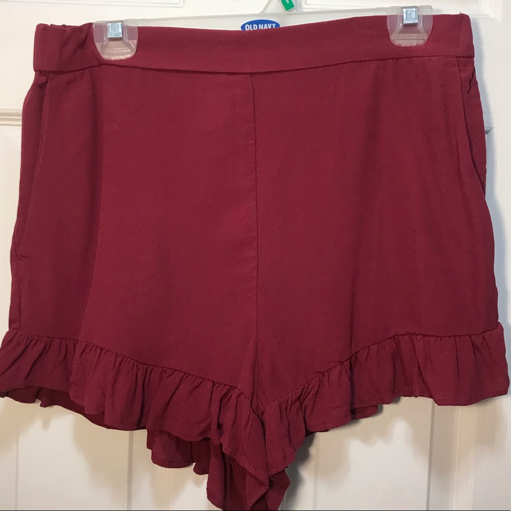 NWT Burgundy Flowy H&M Shorts Sz 12